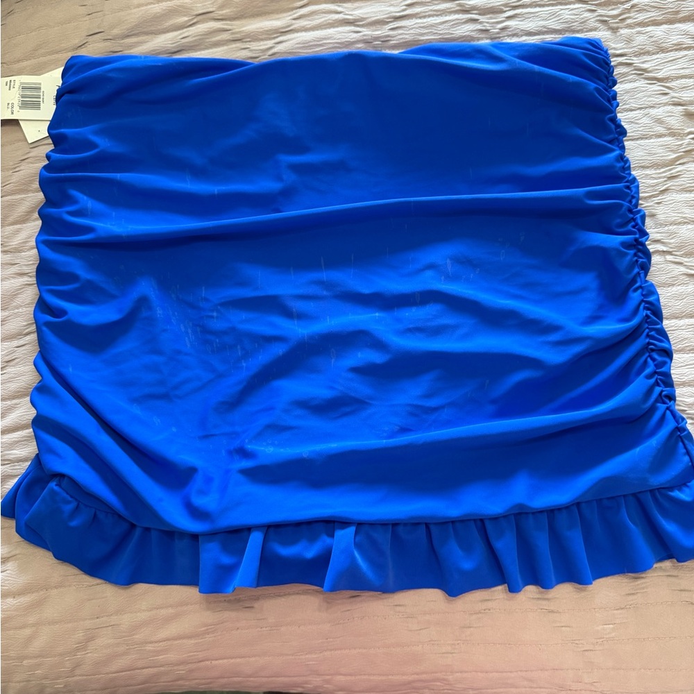 RAISINS Blue Swim skirt with Ruching NWT- 16W - Picture 4 of 9